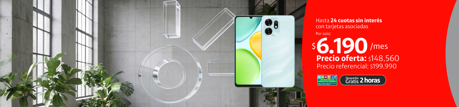 HONOR X6D 5G 256GB HONOR X6D 5G 256GB en 24 cuotas de $6.190