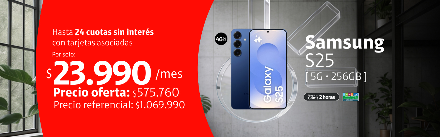 Samsung S25 256GB 5G Samsung S25 256GB 5G en 24 cuotas de 23.990